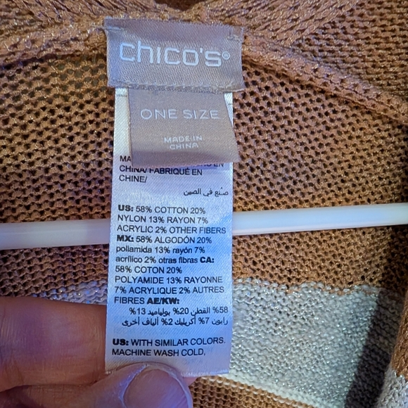 Chico's Striped Open Cardigan Duster - One Size - Picture 4 of 4